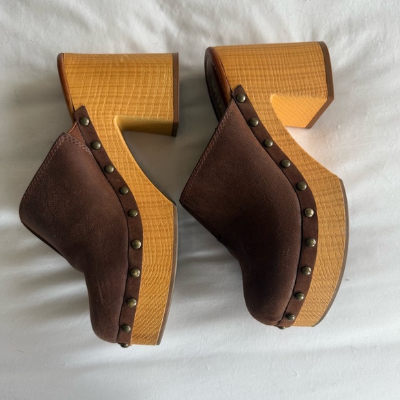 Vintage Y2K Leather Chunky Mules / Clogs - Picture 4 of 7